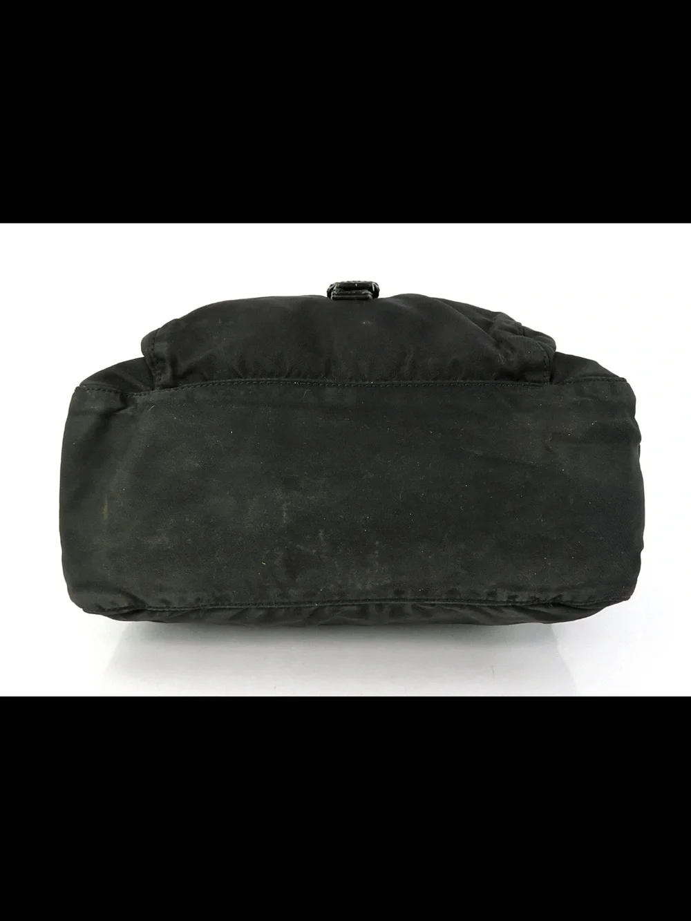 Prada Black Nylon Messenger Bag with Front Buckle